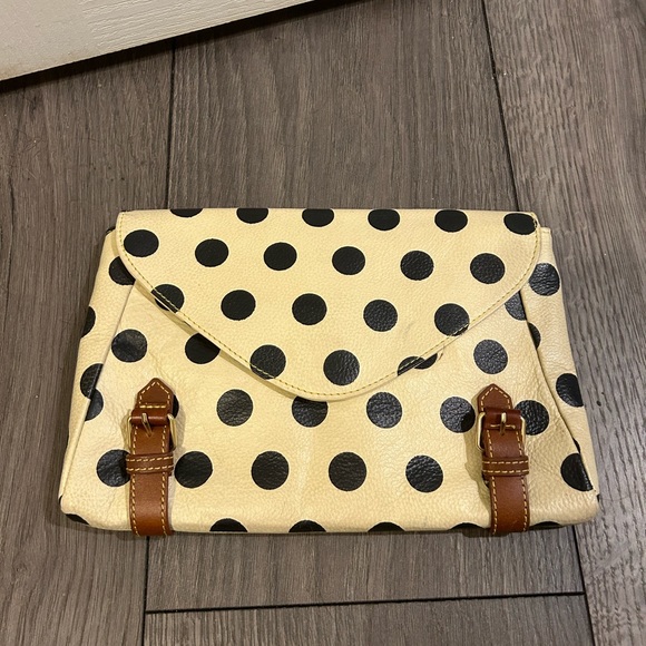 Anthropologie HOLDING HORSES polka dot leather envelope clutch. - Picture 6 of 11